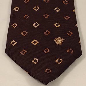 Gianni Versace Vintage Silk Tie, Brown